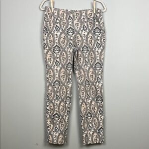 Spartina 449 Maren Pull On Ankle Pant‎ Black and Tan Patterned Fabric SZ S
